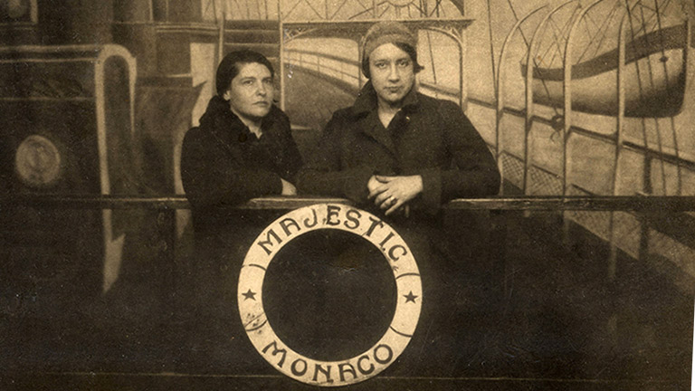 Amelia Peláez and Lydia Cabrera en route to Europe aboard the Majestic Monaco, 1930